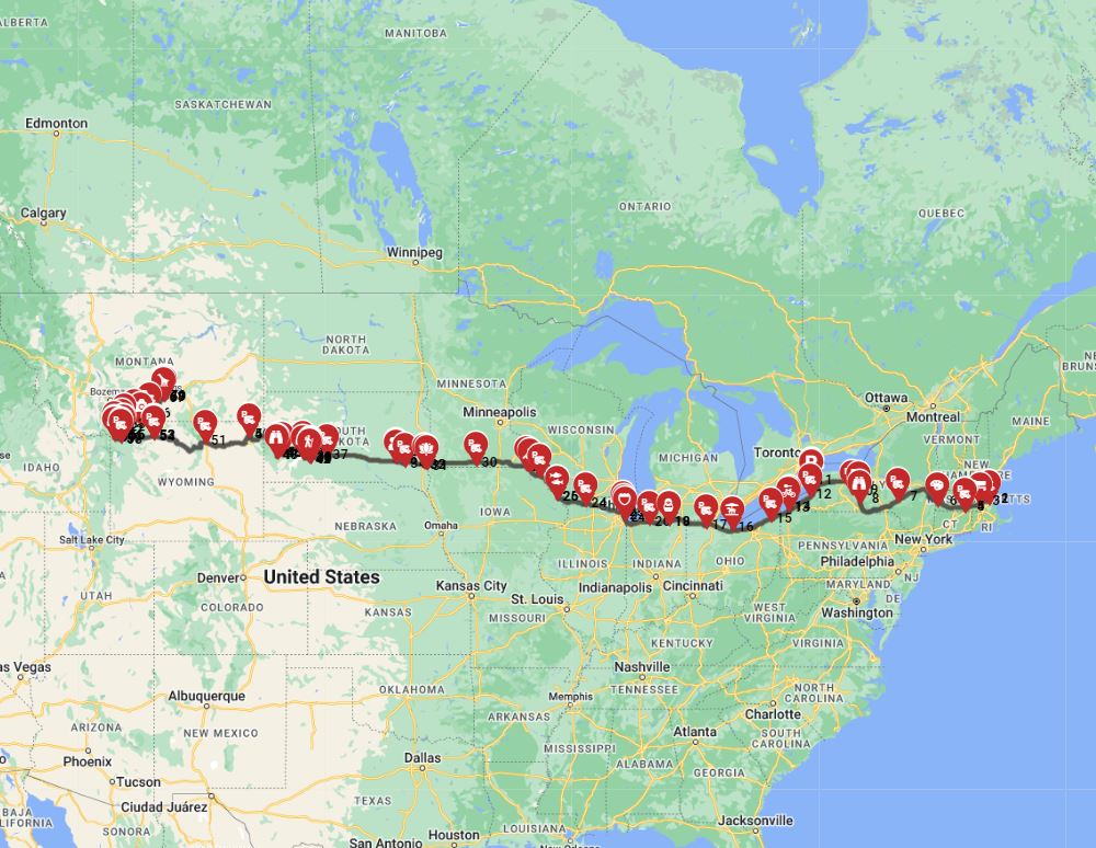 Map for Boston to Billings - Unleash the Wonders of the Open Road